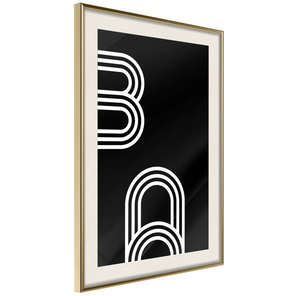 Poster - Twisted Paper Clips  - goud passepartout