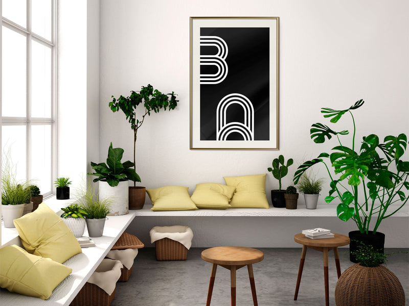 Poster - Twisted Paper Clips  - goud passepartout