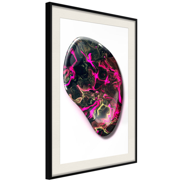 Poster - Lucky Stone  - zwart passepartout