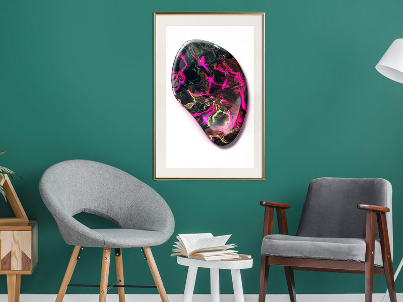 Poster - Lucky Stone  - goud passepartout