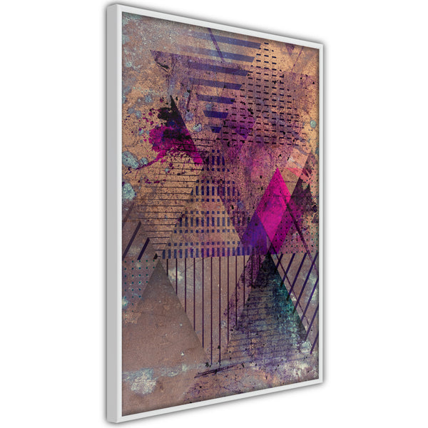 Poster - Pink Patchwork I  - wit