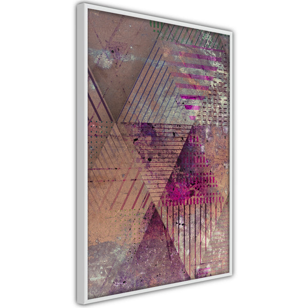 Poster - Pink Patchwork II  - wit