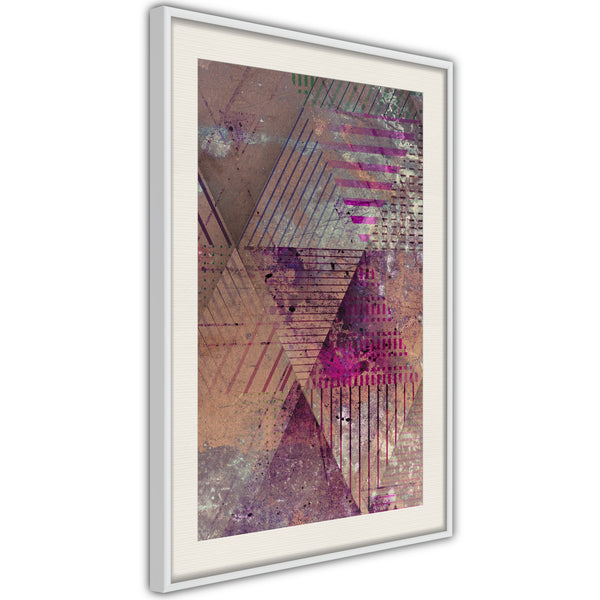 Poster - Pink Patchwork II  - wit passepartout
