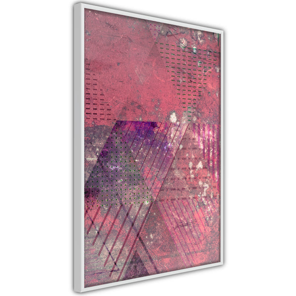 Poster - Pink Patchwork III  - wit