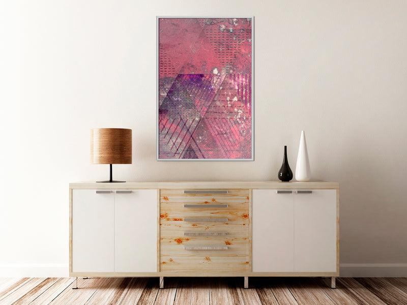 Poster - Pink Patchwork III  - wit