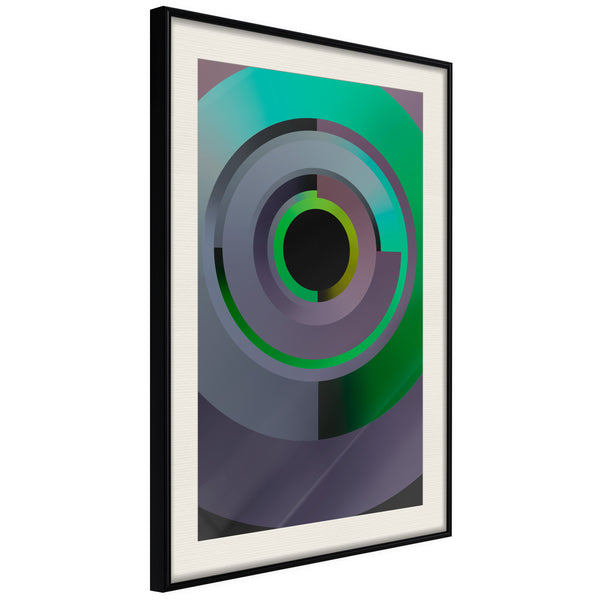 Poster - Green Record  - zwart passepartout