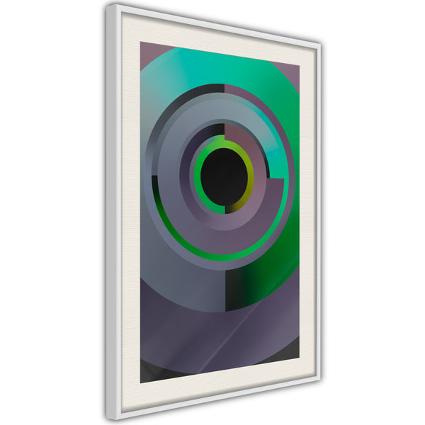 Poster - Green Record  - wit passepartout