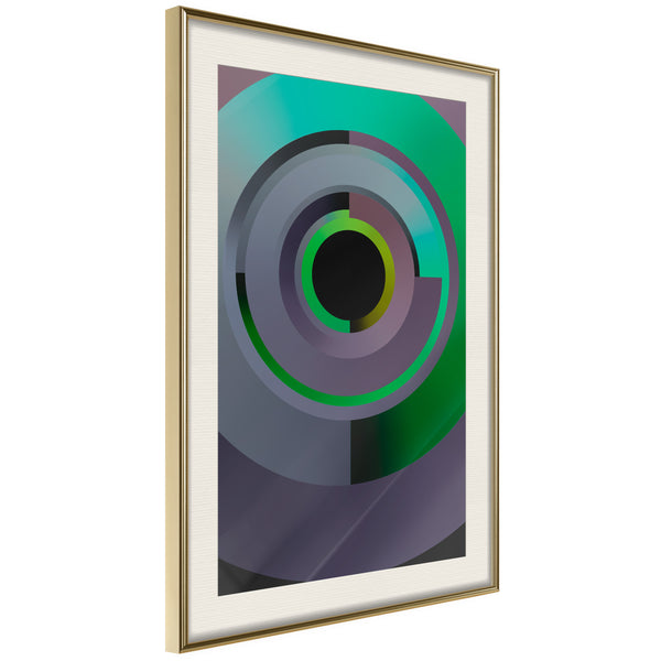 Poster - Green Record  - goud passepartout