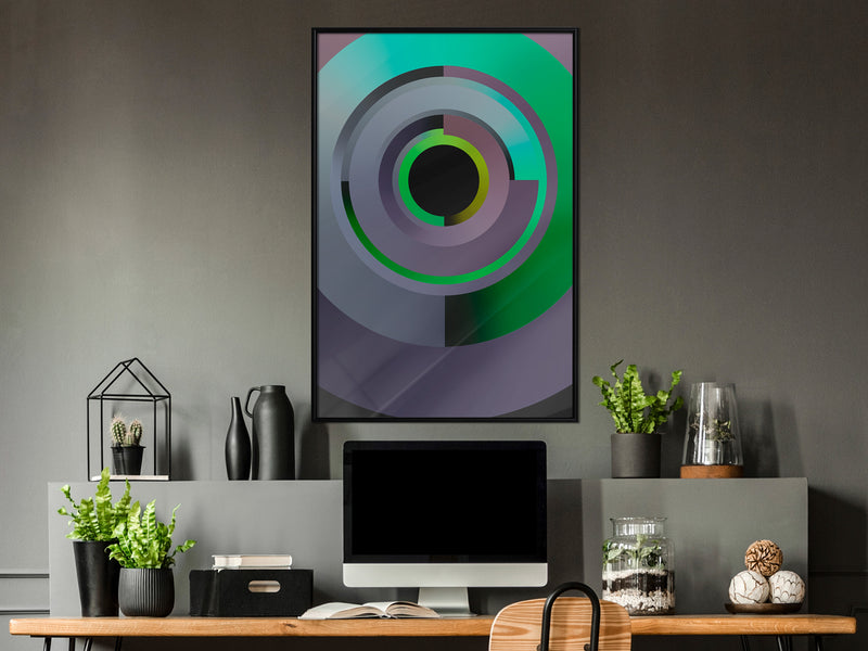 Poster - Green Record  - zwart