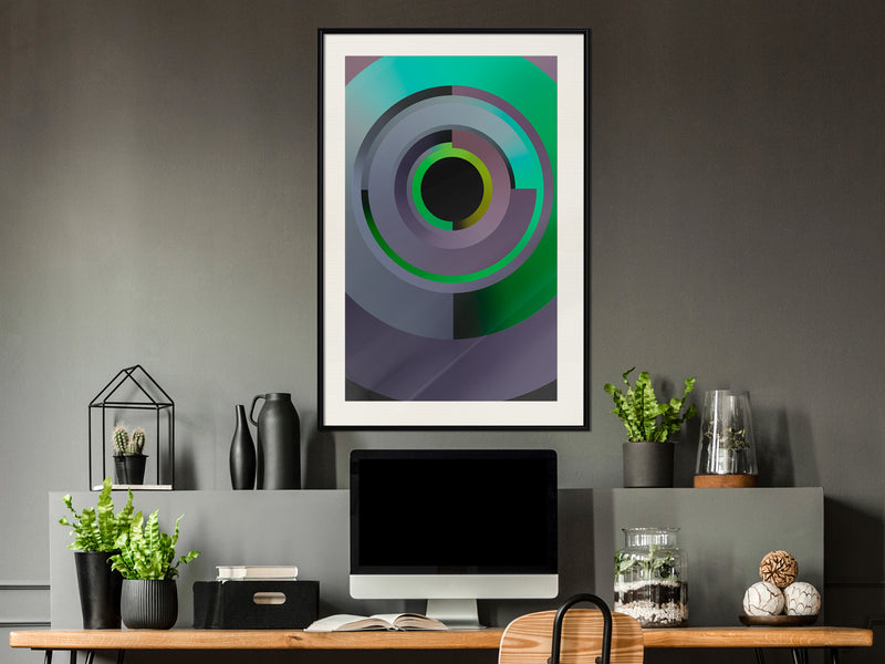 Poster - Green Record  - zwart passepartout