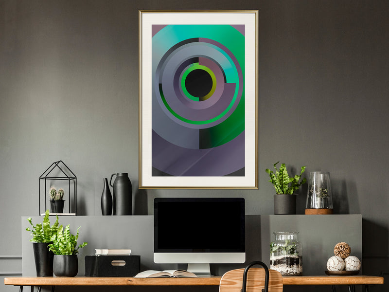 Poster - Green Record  - goud passepartout