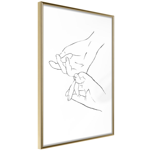 Poster - Joined Hands (White)  - goud