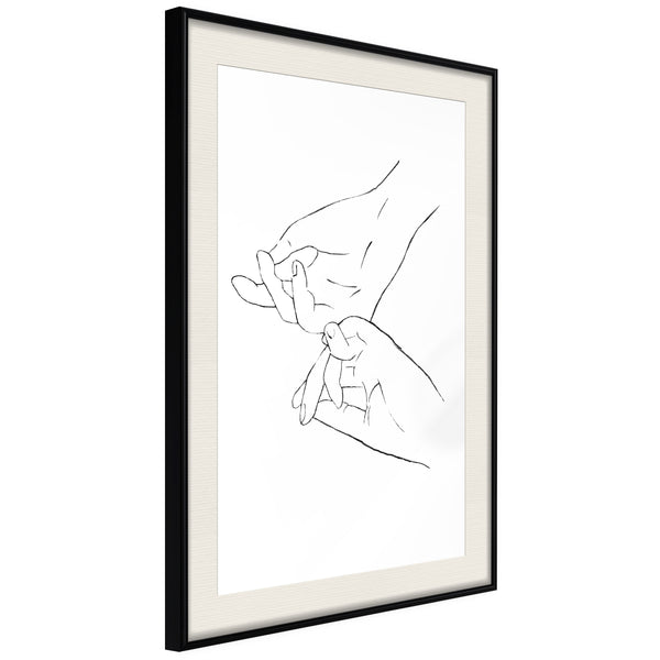 Poster - Joined Hands (White)  - zwart passepartout