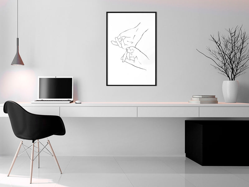 Poster - Joined Hands (White)  - zwart