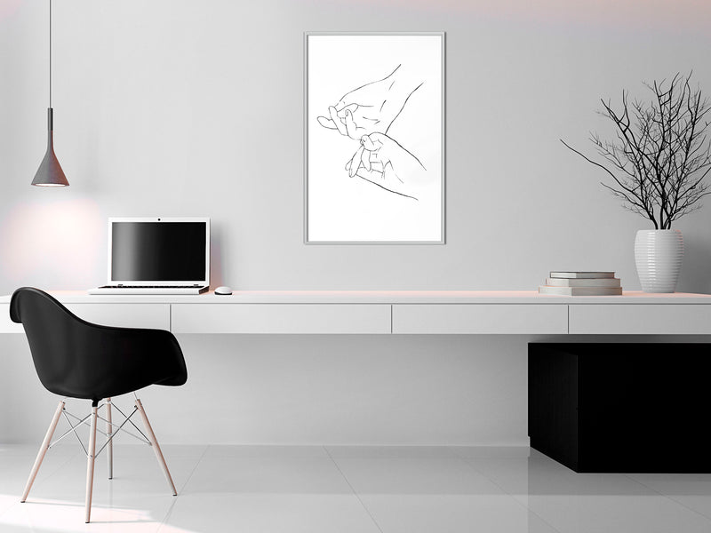 Poster - Joined Hands (White)  - wit