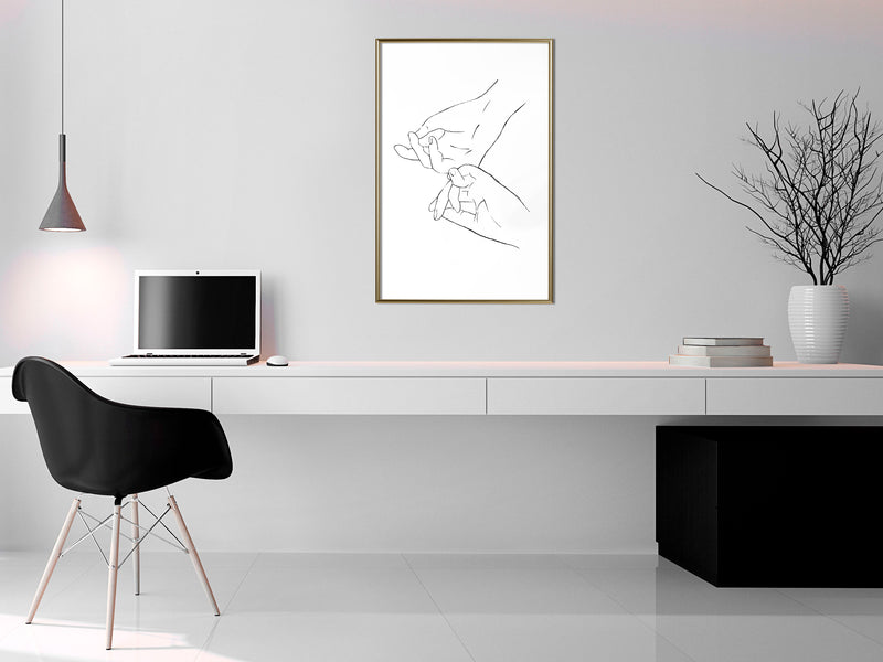 Poster - Joined Hands (White)  - goud