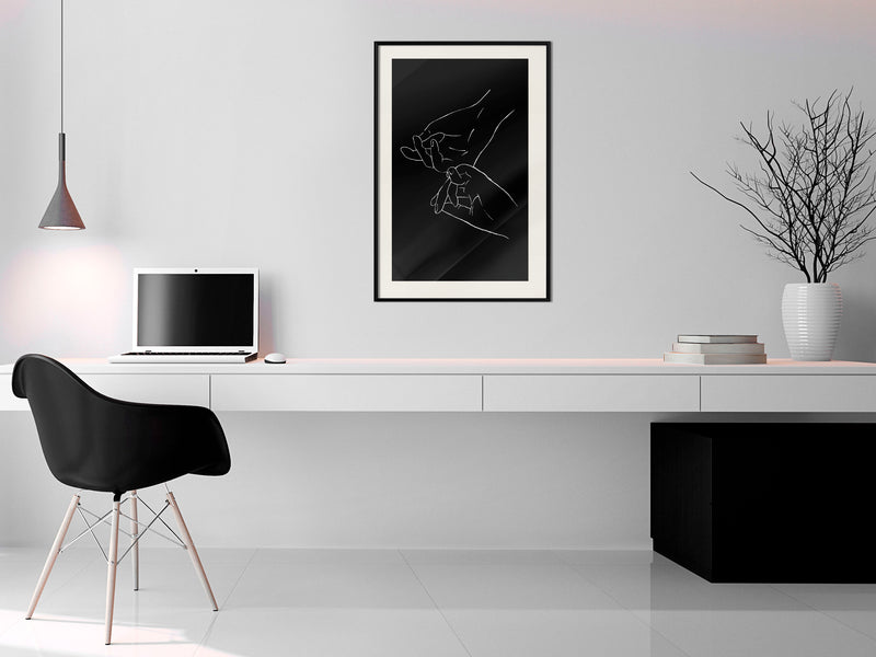 Poster - Joined Hands (Black)  - zwart passepartout