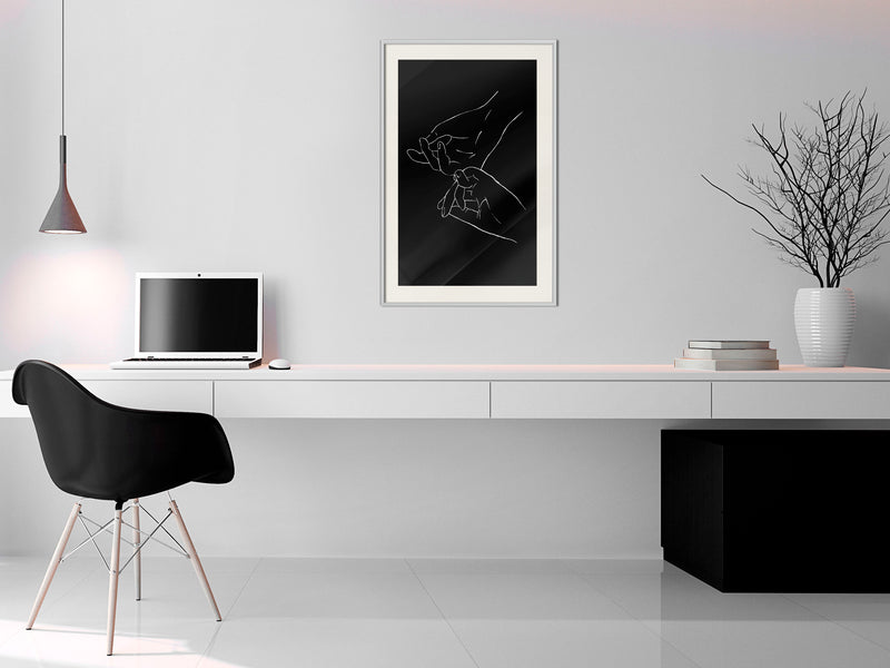 Poster - Joined Hands (Black)  - wit passepartout
