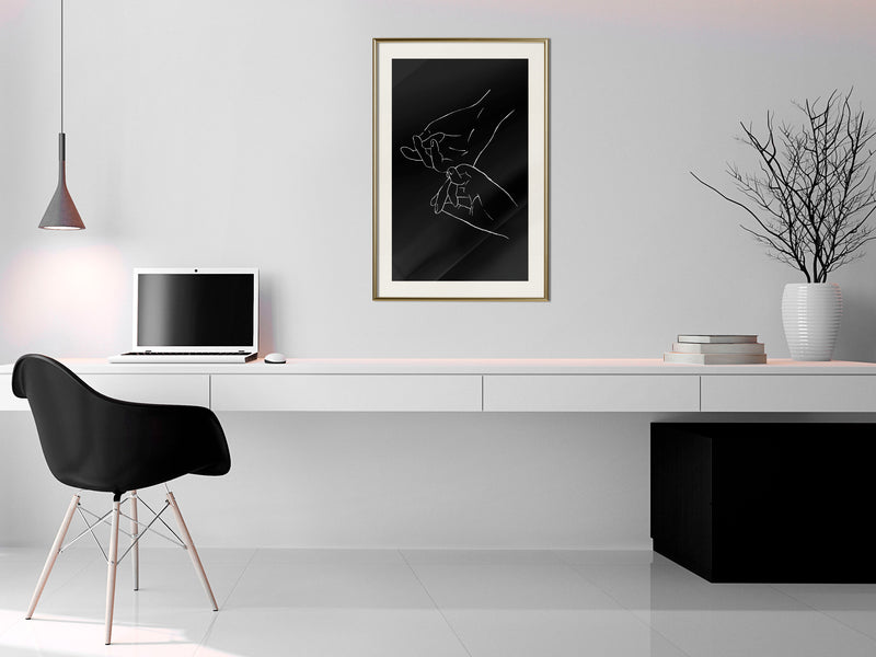 Poster - Joined Hands (Black)  - goud passepartout