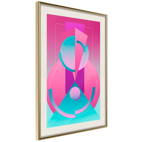 Poster - Constructivist Train  - goud passepartout