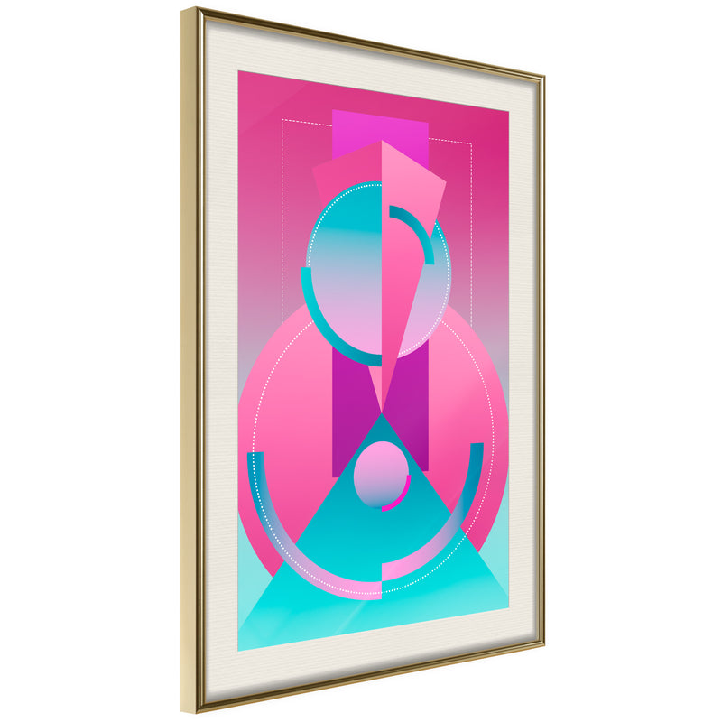 Poster - Constructivist Train  - goud passepartout