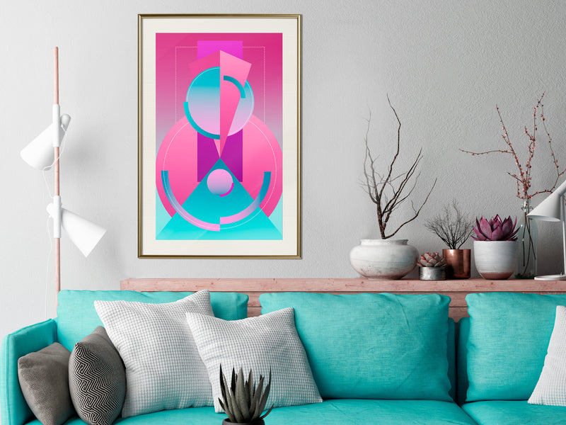 Poster - Constructivist Train  - goud passepartout