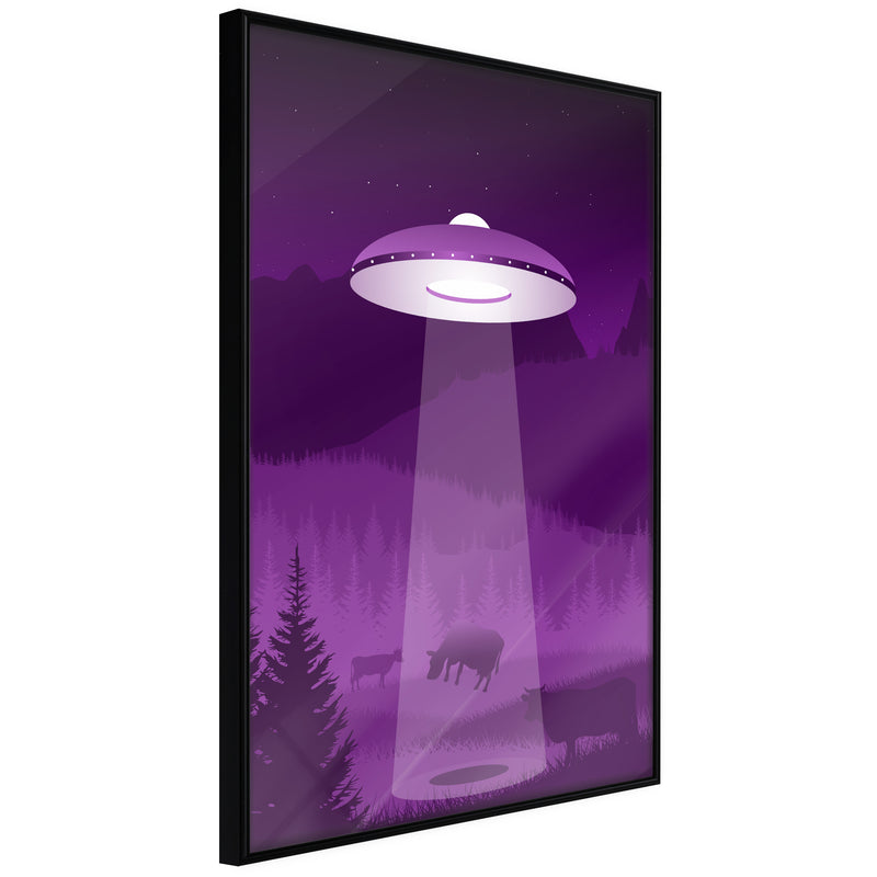 Poster - Flying Saucer  - zwart