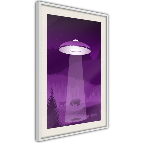 Poster - Flying Saucer  - wit passepartout