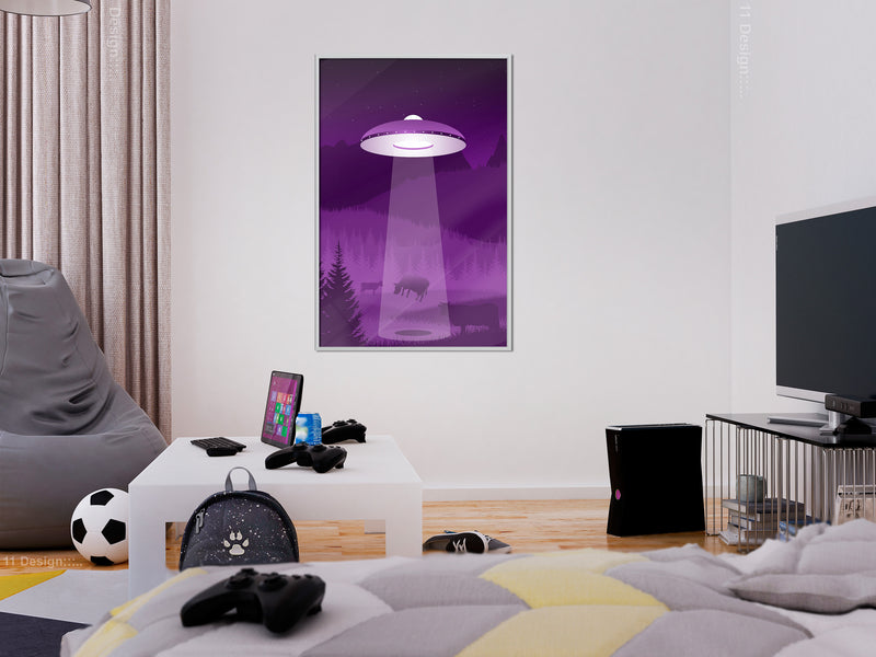 Poster - Flying Saucer  - wit