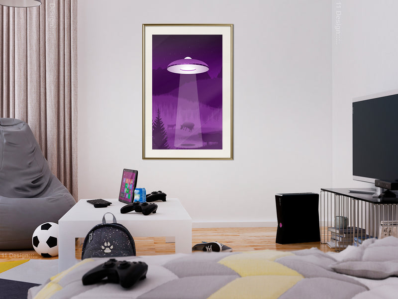 Poster - Flying Saucer  - goud passepartout