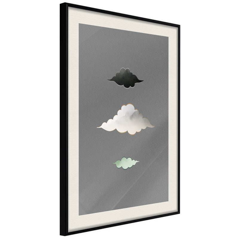 Poster - Cloud Family  - zwart passepartout