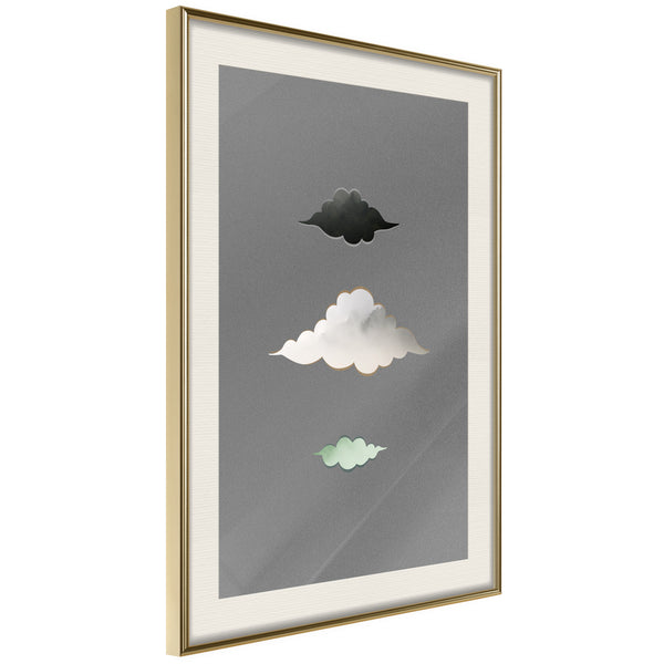 Poster - Cloud Family  - goud passepartout
