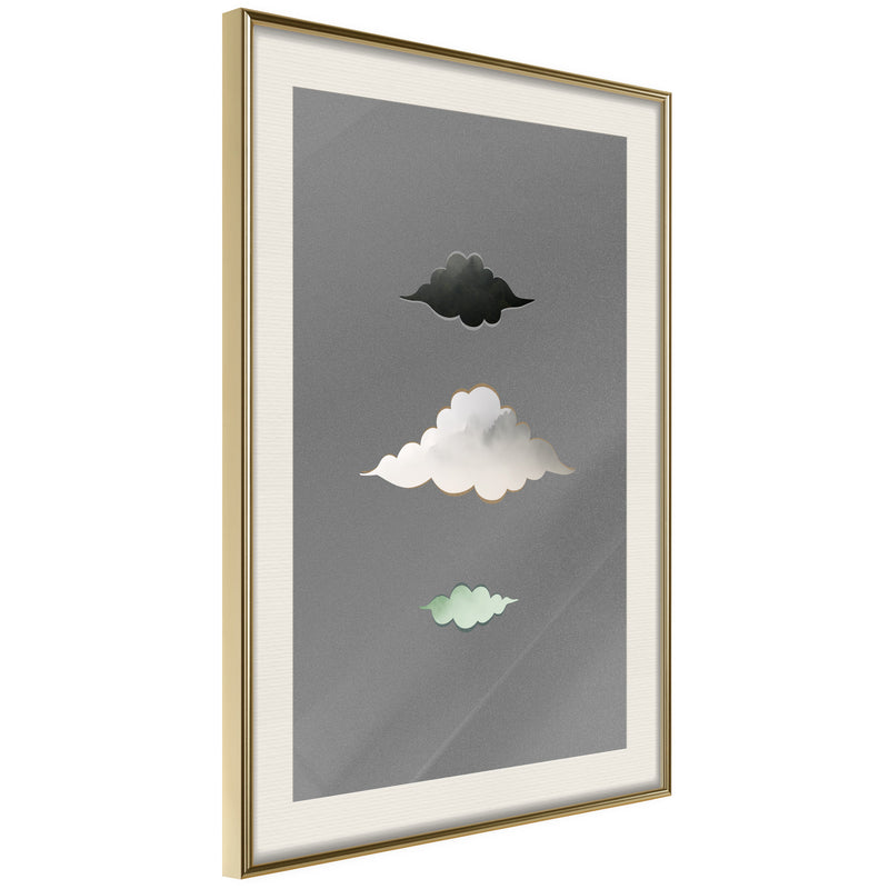 Poster - Cloud Family  - goud passepartout