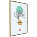 Poster - Geometric Installation with a Plant  - goud