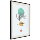 Poster - Geometric Installation with a Plant  - zwart passepartout