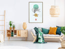 Poster - Geometric Installation with a Plant  - goud