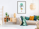 Poster - Geometric Installation with a Plant  - zwart passepartout