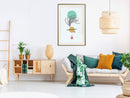Poster - Geometric Installation with a Plant  - goud passepartout