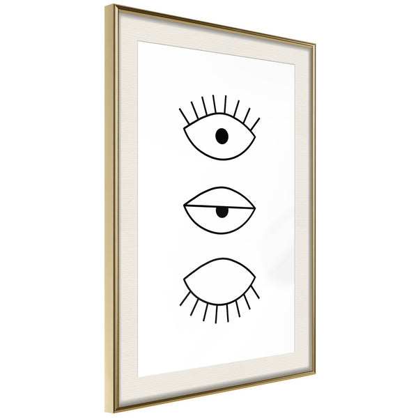 Poster - Phases of Falling Asleep  - goud passepartout