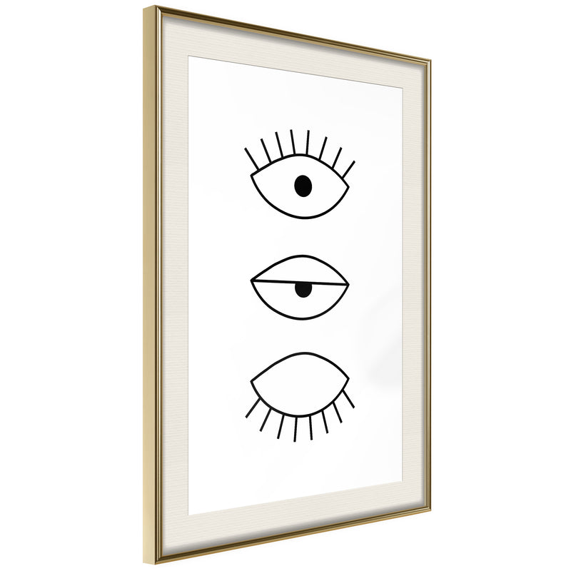Poster - Phases of Falling Asleep  - goud passepartout