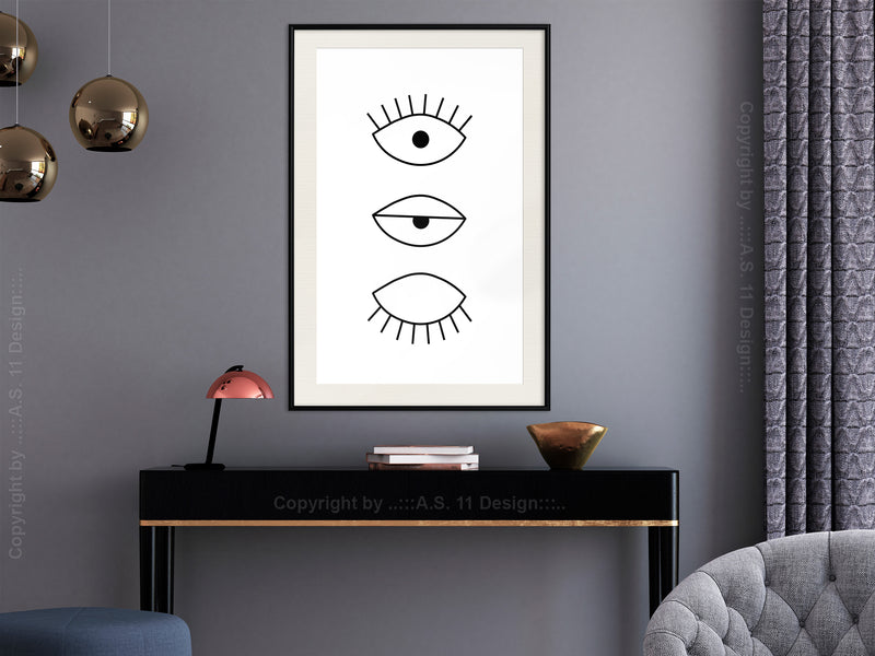 Poster - Phases of Falling Asleep  - zwart passepartout