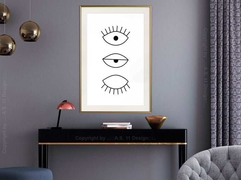 Poster - Phases of Falling Asleep  - goud passepartout