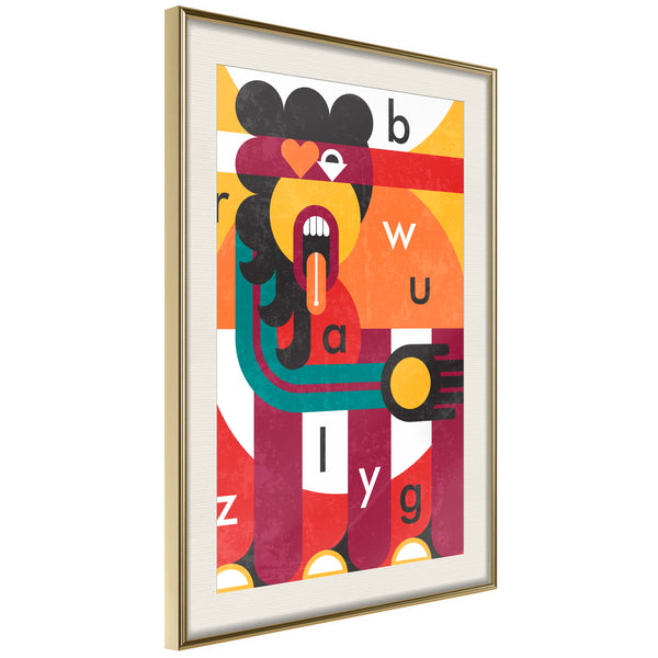 Poster - Colourful Thoughts  - goud passepartout
