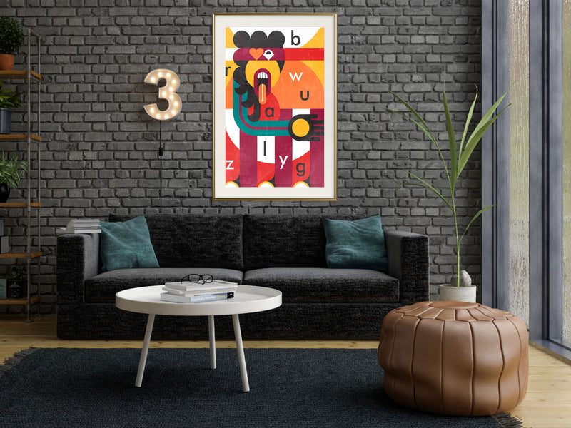 Poster - Colourful Thoughts  - goud passepartout