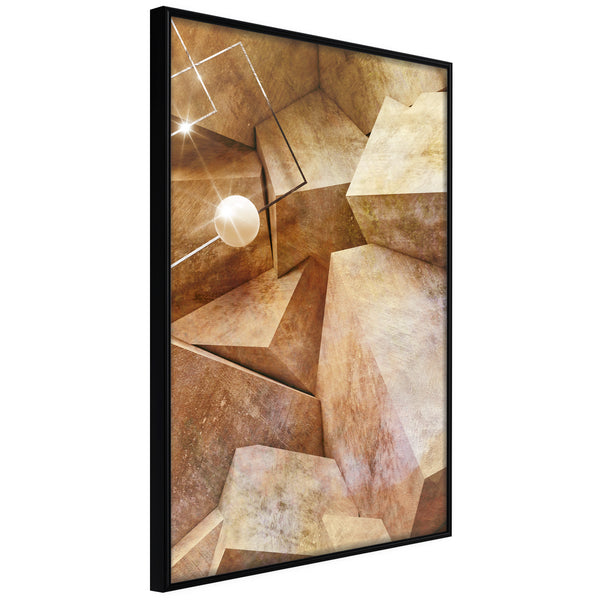Poster - Cubic Rocks  - zwart