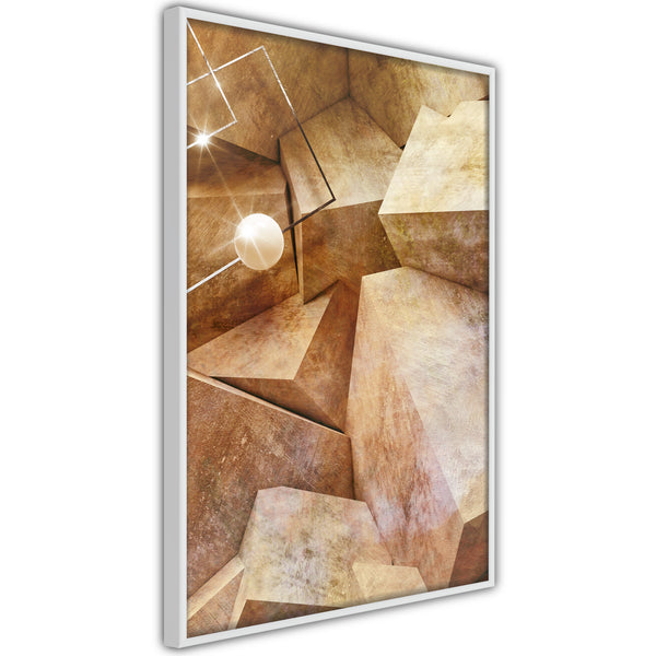 Poster - Cubic Rocks  - wit