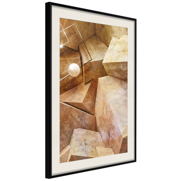 Poster - Cubic Rocks  - zwart passepartout