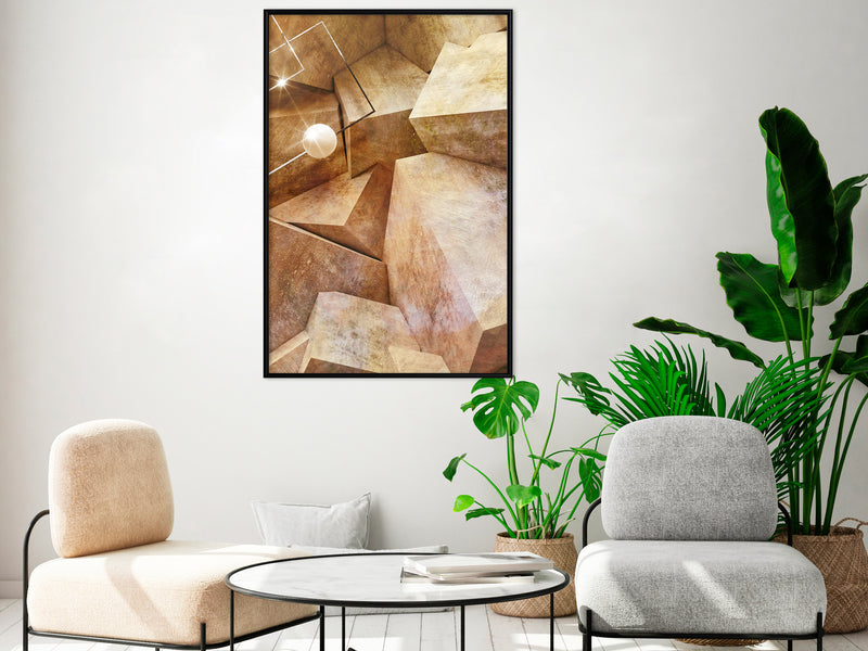 Poster - Cubic Rocks  - zwart