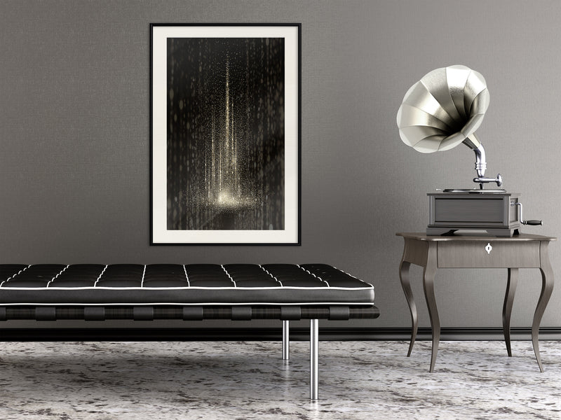 Poster - Rain of Light  - zwart passepartout