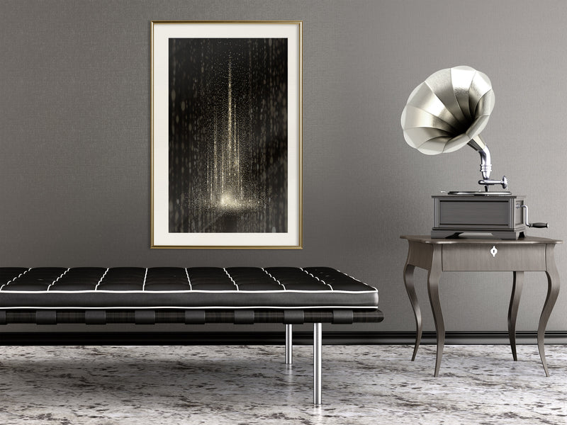 Poster - Rain of Light  - goud passepartout